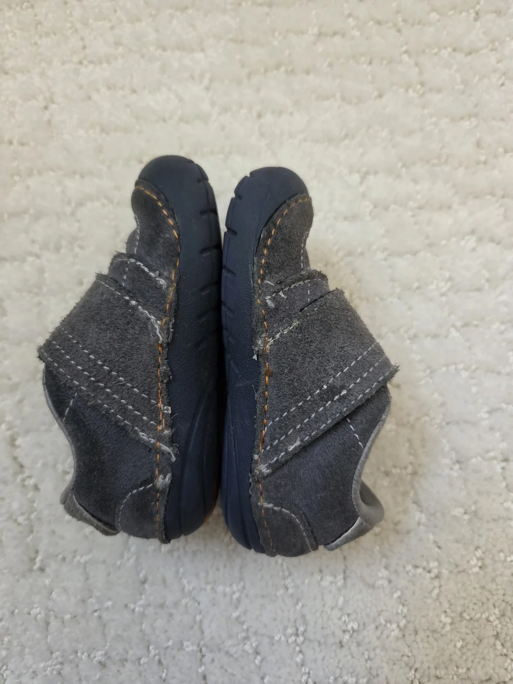 Stride Rite Gray Suede Hook-and-Loop Baby Walkers US4.5